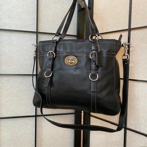 Coach Chelsea Black Leather Tote Crossbody Carryall Bag
